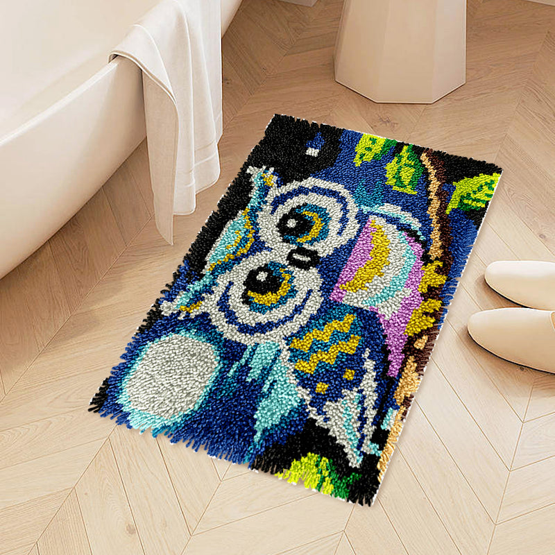Blue Owl Rug Latch Hook Kits for Beginners