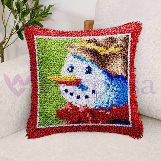 Kits de cierre de gancho para funda de almohada con diseño de muñeco de nieve para adultos, principiantes y niños 