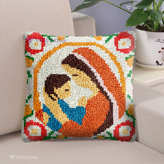 Mother's Day Tenderness: Mom and Child Forever - Latch Hook Pillow Kit