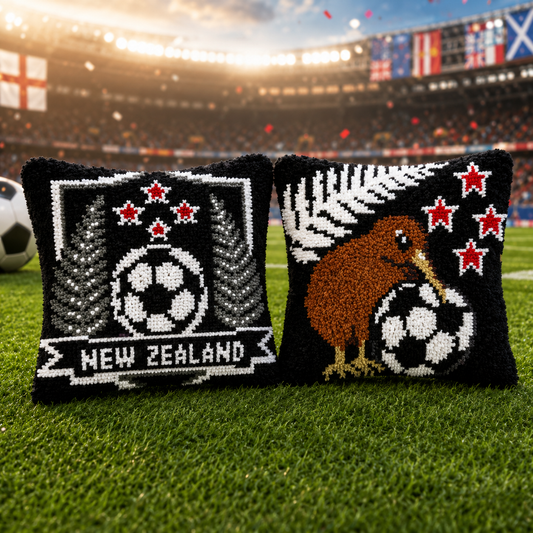 New Zealand Soccer Team Latch Hook Pillow Kit