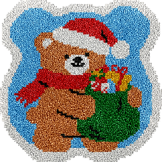 Christmas Bear - Latch Hook Rug Kit