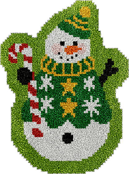 Cute Snowmen Latch Hook Rug Kit
