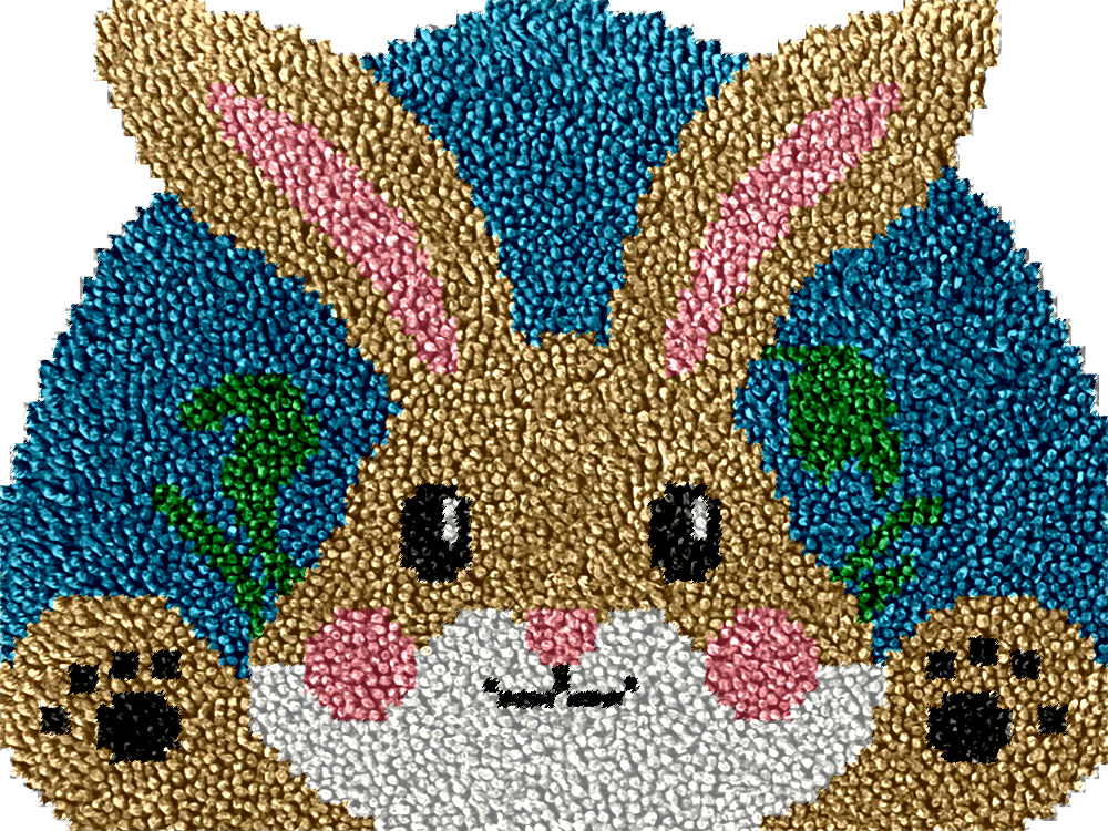Cute Bunny Latch Hook Rug Kit