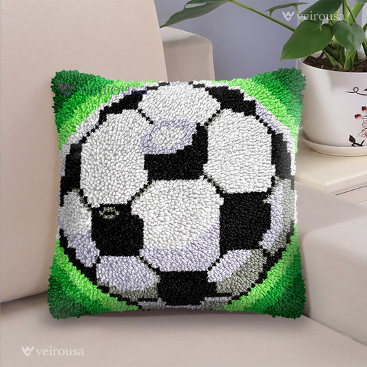 Soccer Ball Pillowcase Latch Hook Kits for Adult, Adult, Beginner and Kid and Kids