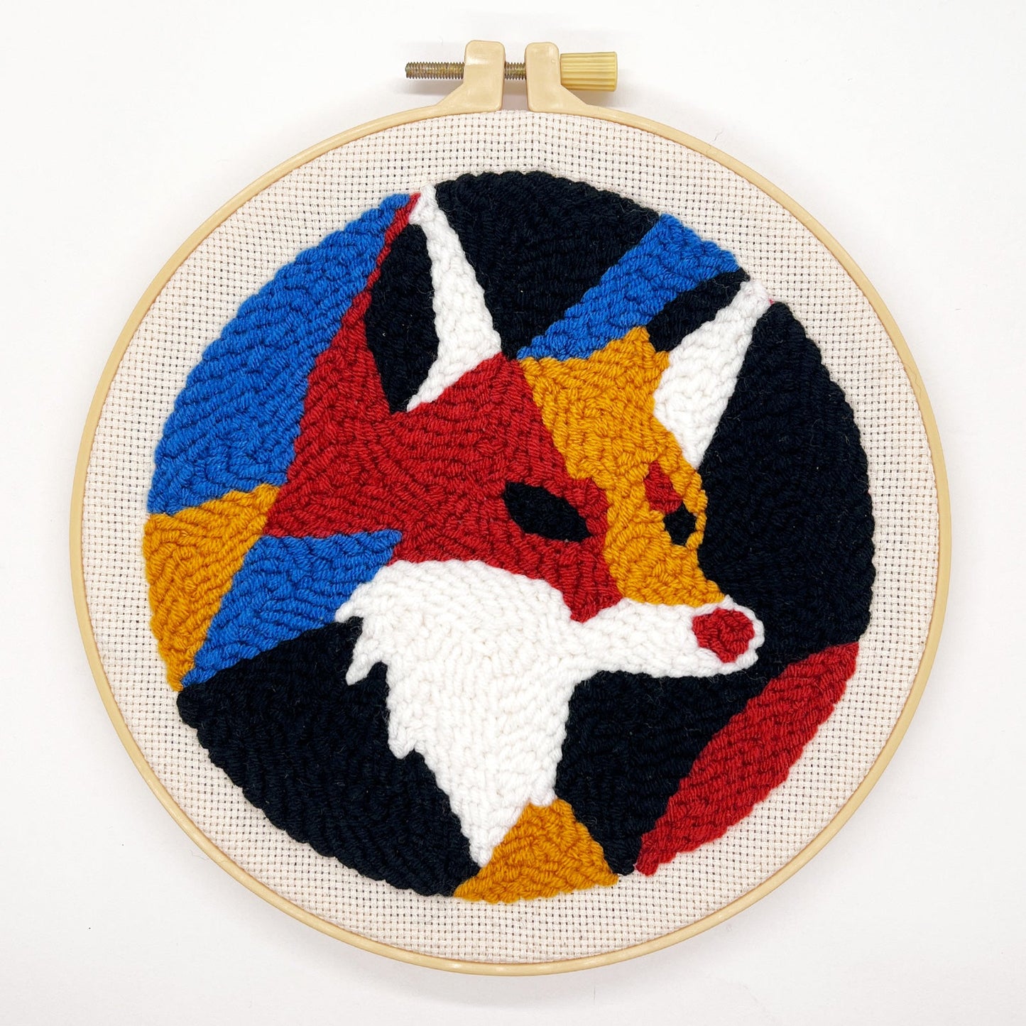 Geometric Fox & Wolf Punch Needle Kit for Beginners
