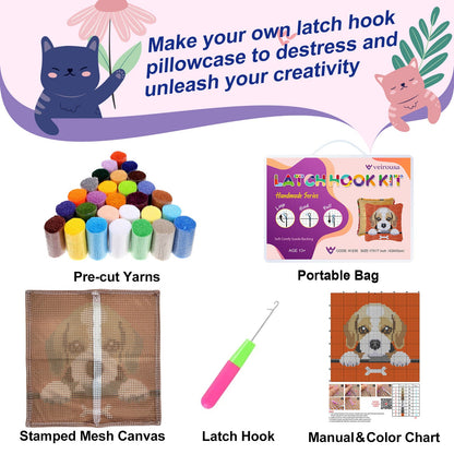Kit de cierre de gancho para funda de almohada Husky para adultos, principiantes y niños 