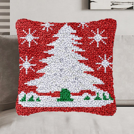 Kit de cierre de gancho para funda de almohada con forma de árbol de Navidad para adultos, principiantes y niños