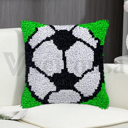 Big Football Pillowcase Latch Hook Kits for Adult, Beginner and Kid