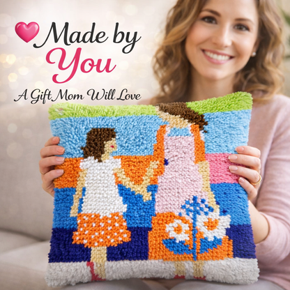 Mom & Daughter Latch Hook Pillow Kit