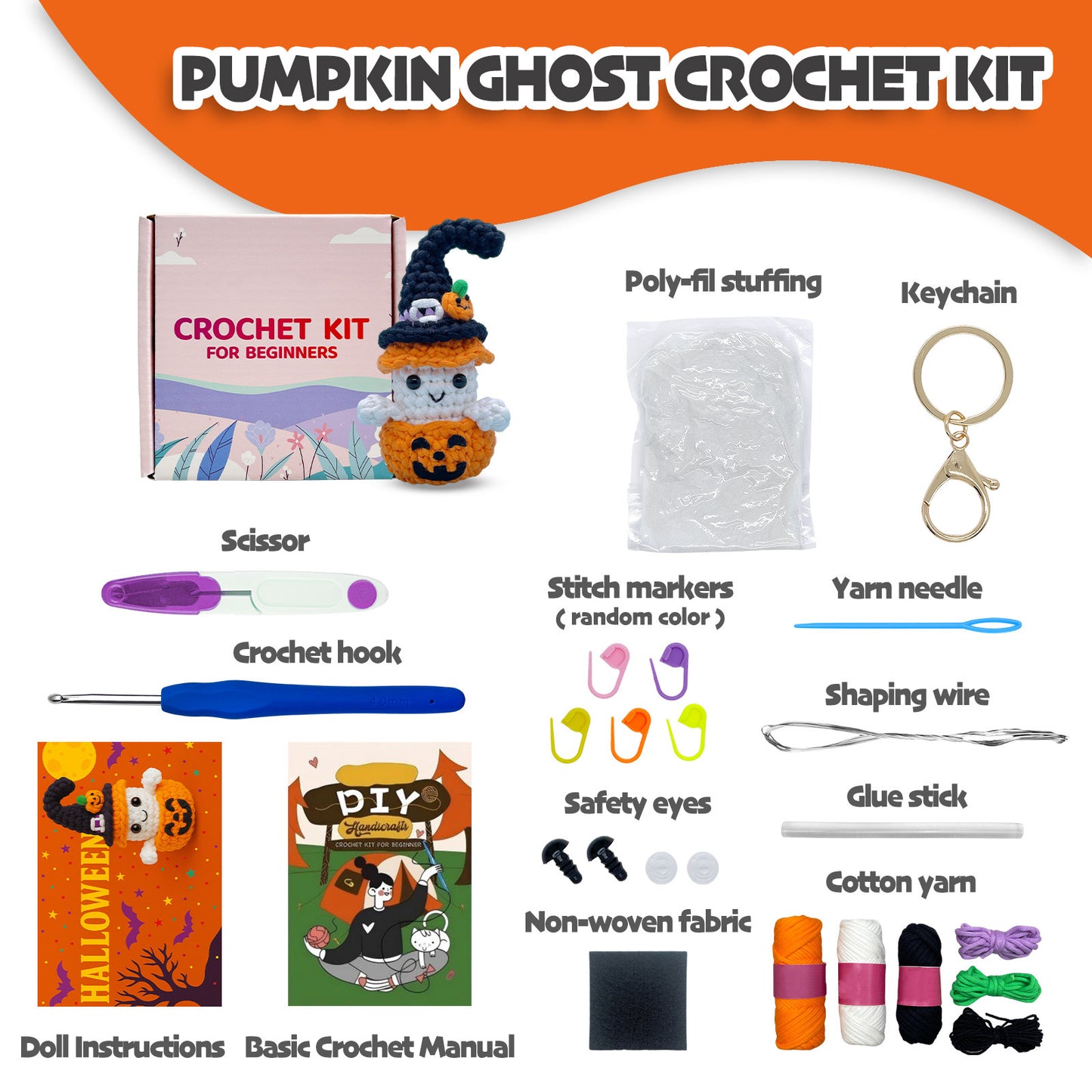 Pumpkin Ghost Crochet Kit
