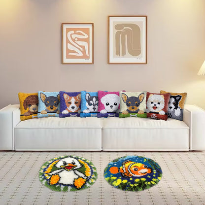 Gradient Color Paw Shaped - Latch Hook Rug Kit