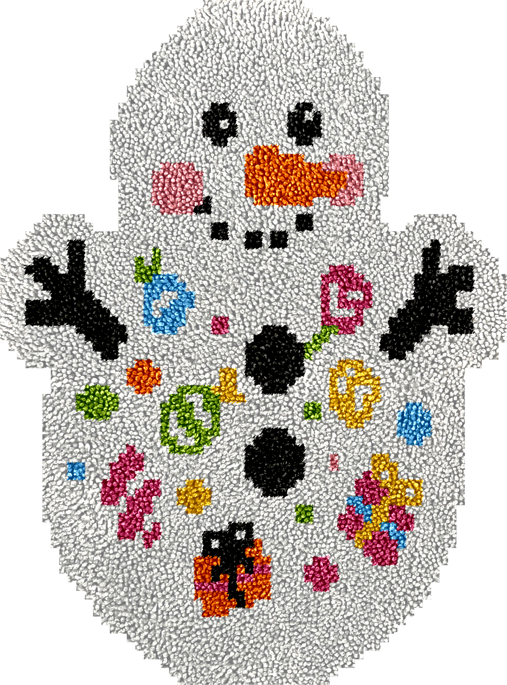 Cute Snowmen Latch Hook Rug Kit