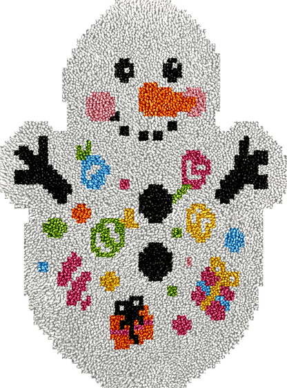 Cute Snowmen Latch Hook Rug Kit