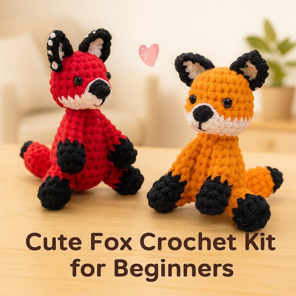 Orange & Red Foxes Crochet Kit