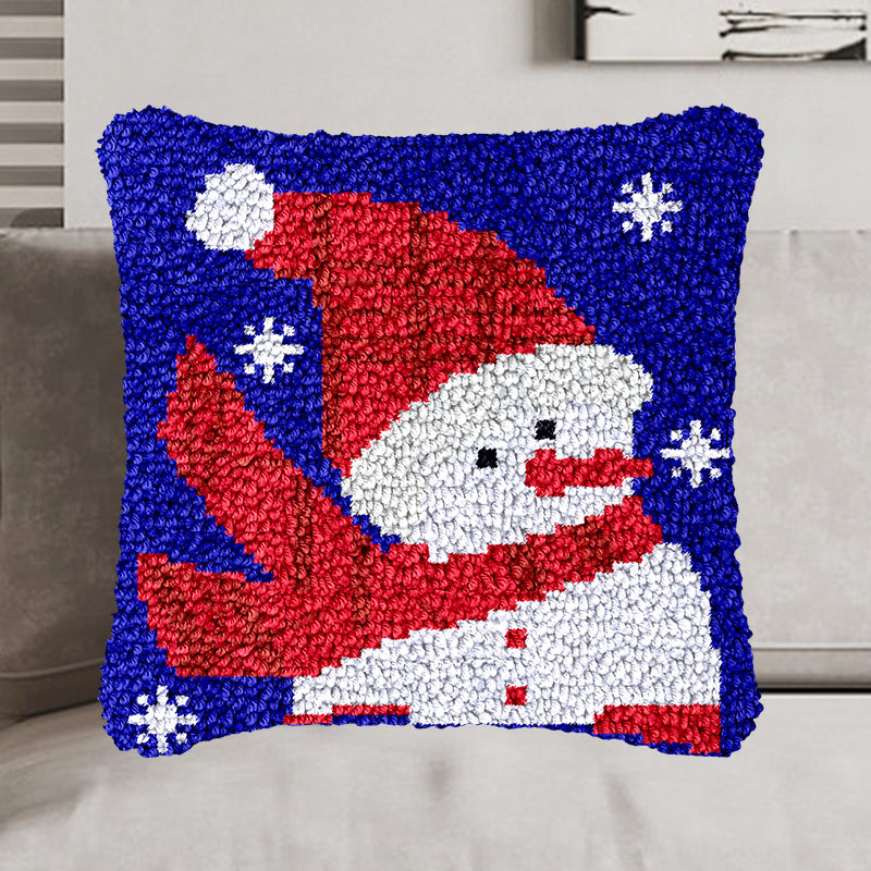 Kit de crochet pour taie d'oreiller Bonhomme de neige avec écharpe, pour adultes, débutants et enfants 