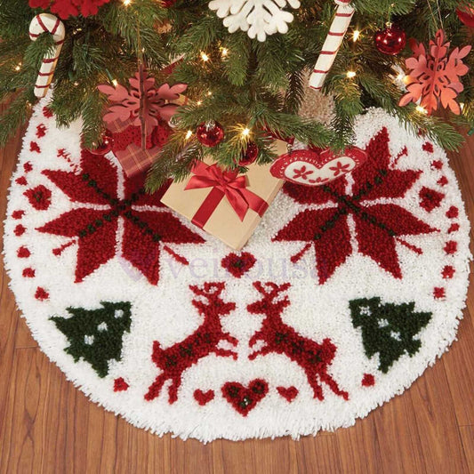 Kit de faldas para árbol de Navidad con ciervos y gancho para principiantes