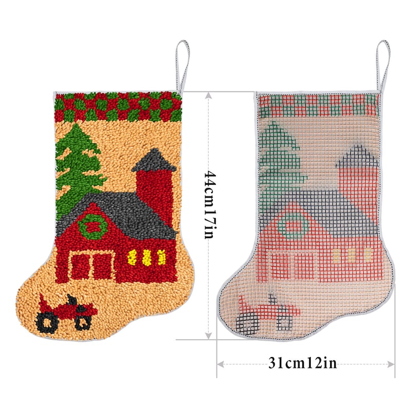 Kits de ganchillo para principiantes para hacer calcetines navideños Blue Love