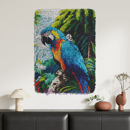 Handsome Parrot Latch Hook Rug Kit for Adult, Beginner and Kid