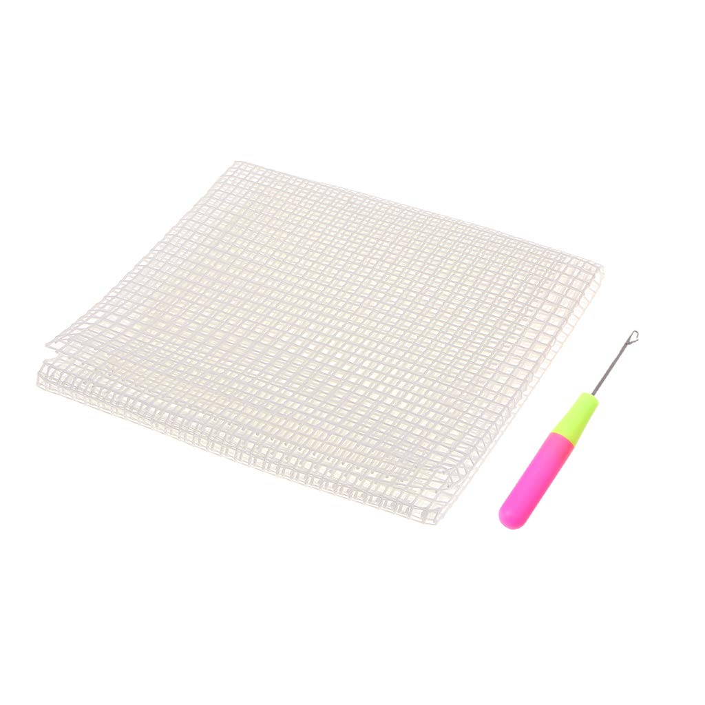 20 x 15 Inch Latch Hook Rug Mesh Canvas Set with Backing and Hook Needle