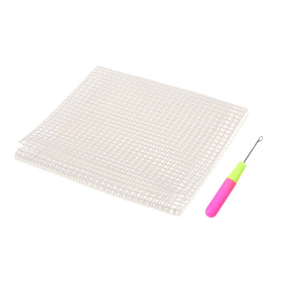 20 x 15 Inch Latch Hook Rug Mesh Canvas Set with Backing and Hook Needle