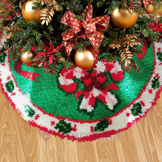 Faldas para árbol de Navidad con forma de piruleta navideña, kit de ganchillo para principiantes