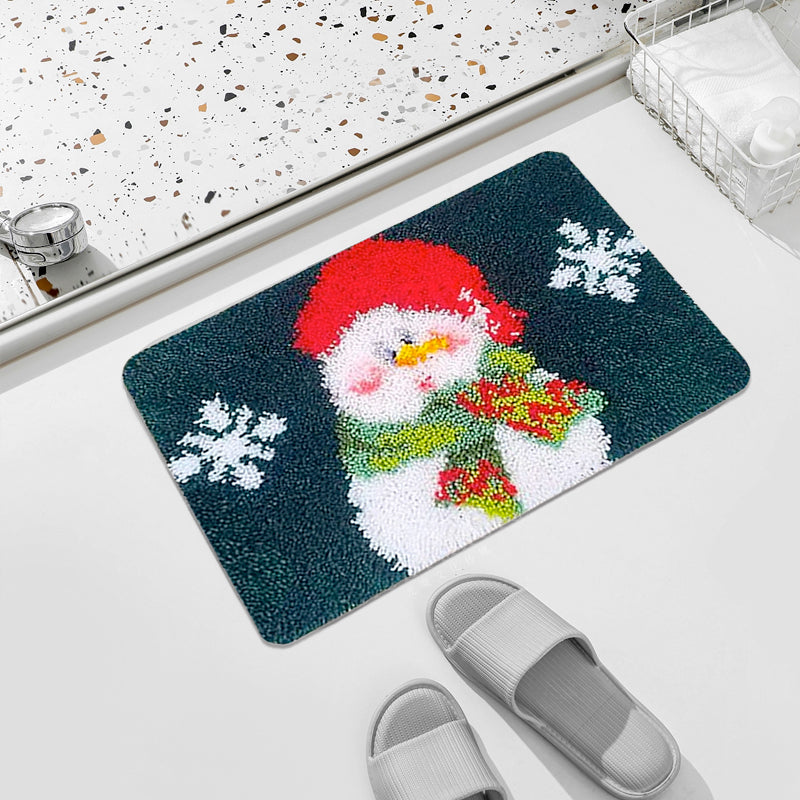 Kits de crochet pour tapis bonhomme de neige pour débutants