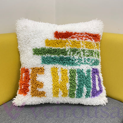 Be Kind Pillowcase Latch Hook Kit for Adult, Beginner and Kid