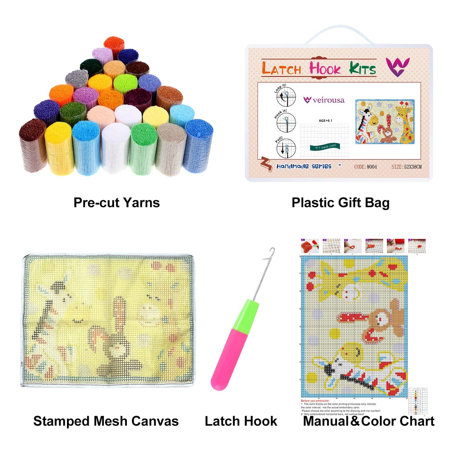 Starfish on Beach - Latch Hook Rug Kit