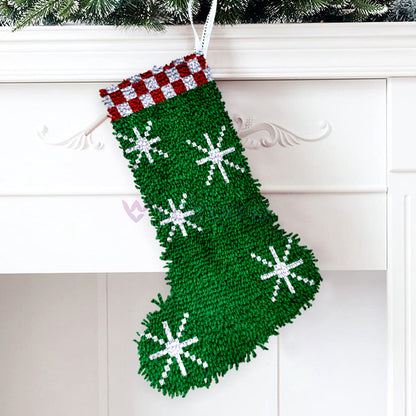 Kits de ganchillo para principiantes para hacer calcetines navideños con copos de nieve