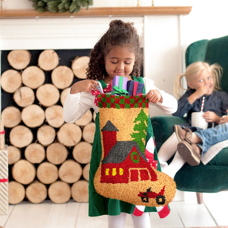 Kits de ganchillo para principiantes para hacer calcetines navideños Blue Love
