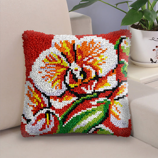 Yellow Lily Pillowcase Latch Hook Kits for Adult, Beginner and Kid