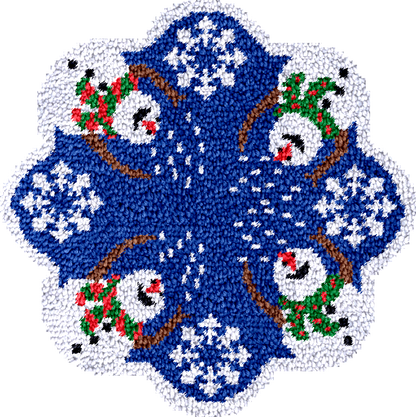 Snowman Christmas Tree Skirts Latch Hook Kit for Beginner