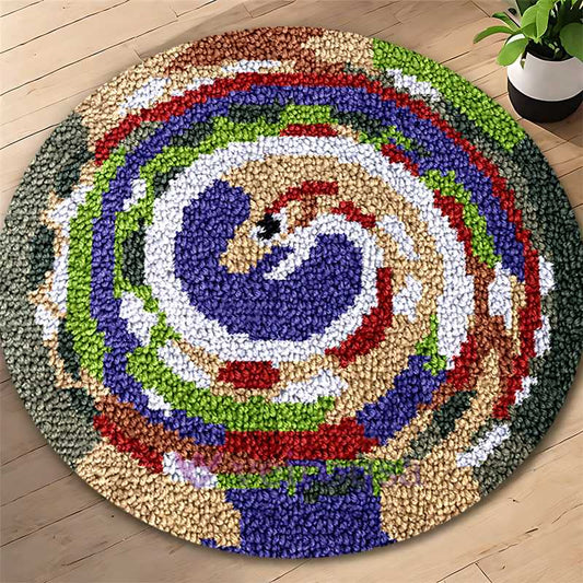 Serpentine Spiral Latch Hook Rug Kit for Adult, Beginner and Kid