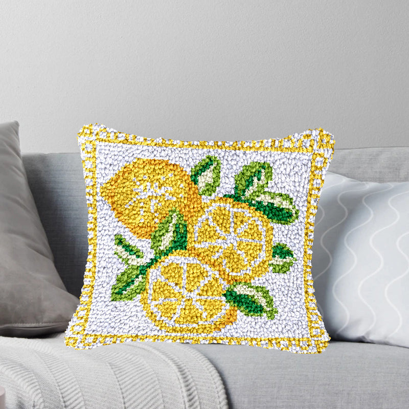 Orange Latch Hook Pillow Kit for Adult, Beginner and Kid
