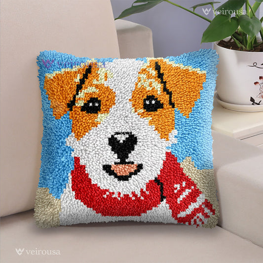 Jack Russell Pillowcase Latch Hook Kits for Adult, Beginner and Kid