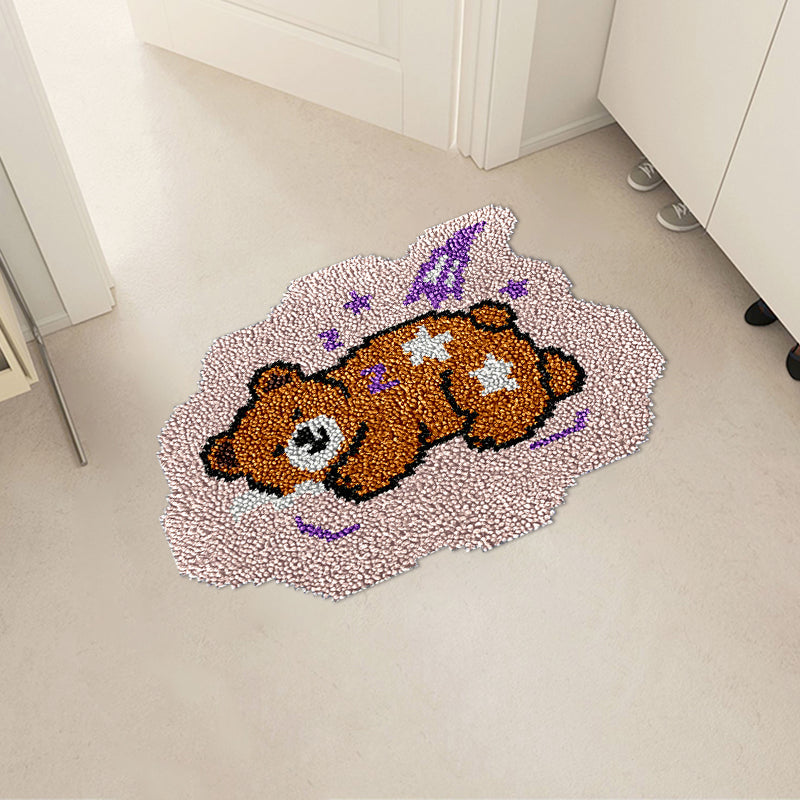 Sleeping Bear - Kits de crochets pour tapis pour débutants