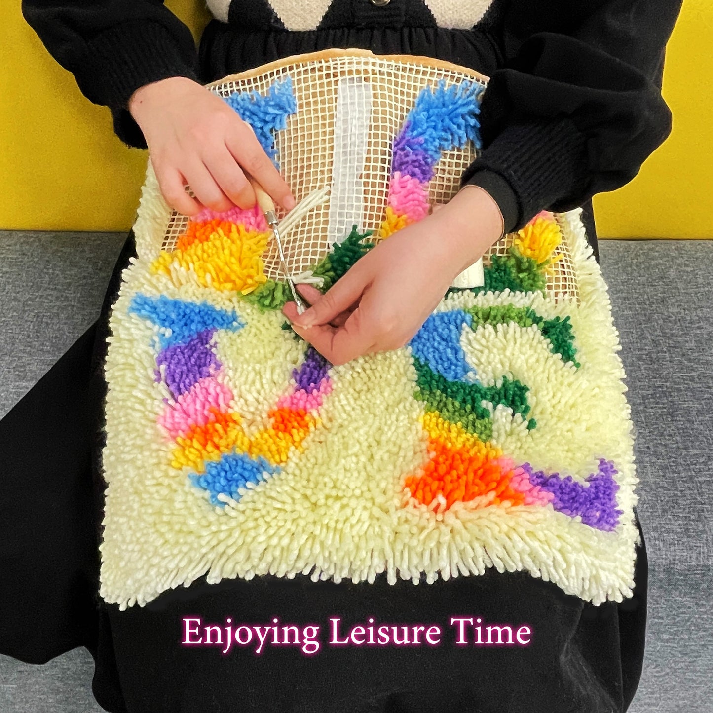 Leisurely Toucan Latch Hook Pillow Kit for Adult, Beginner and Kid