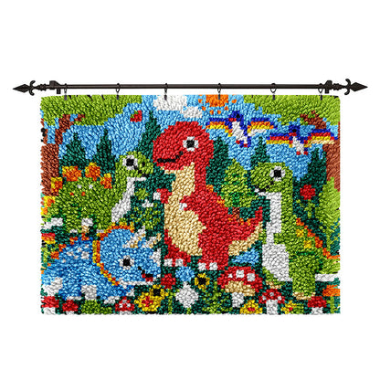 Kits de ganchillo para principiantes de alfombras de dinosaurios y bosque