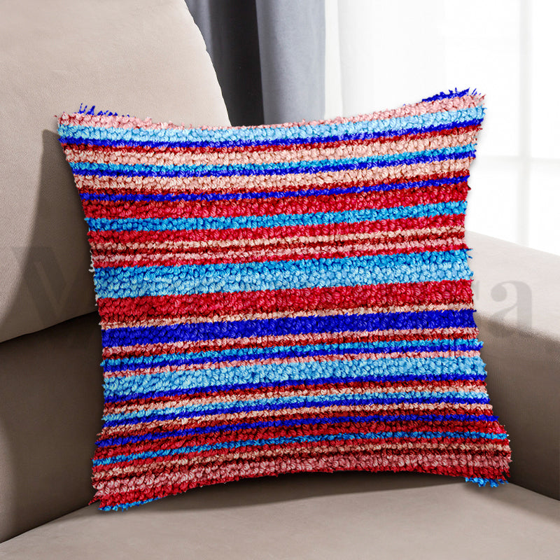Strip Series Pillowcase Latch Hook Kits for Adult, Beginner and Kid