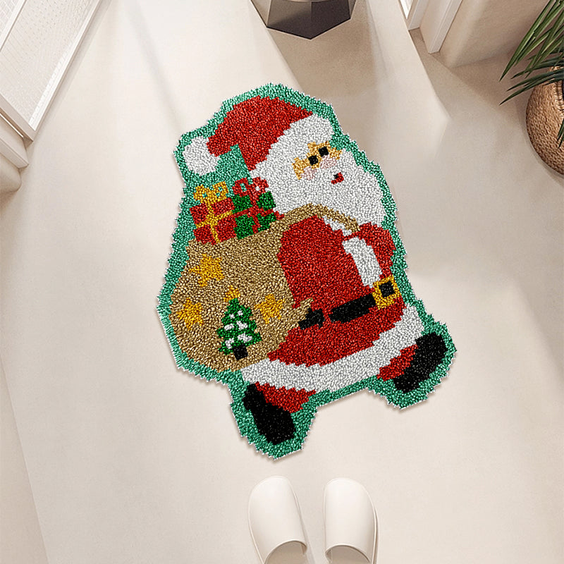 Papá Noel repleto de regalos - Kits de ganchillo para alfombras para principiantes