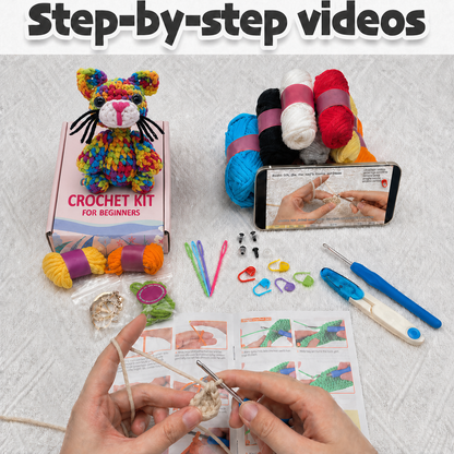 Colorful Cat Crochet Kit