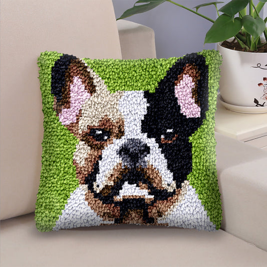 French Bulldog Pillowcase Latch Hook Kits for Adult, Beginner and Kid
