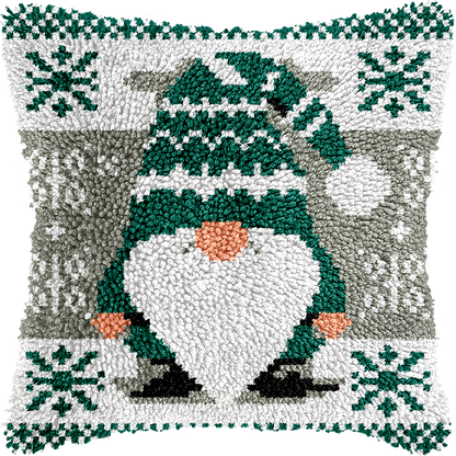 Christmas Gnomes Latch Hook Pillow Kit