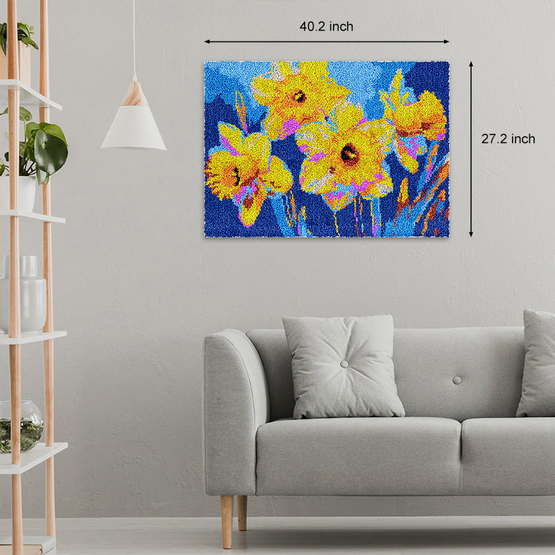 [Large Size] Yellow Petunia - Latch Hook Rug Kit