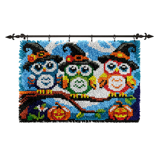Halloween Owl Witches - Latch Hook Rug Kits