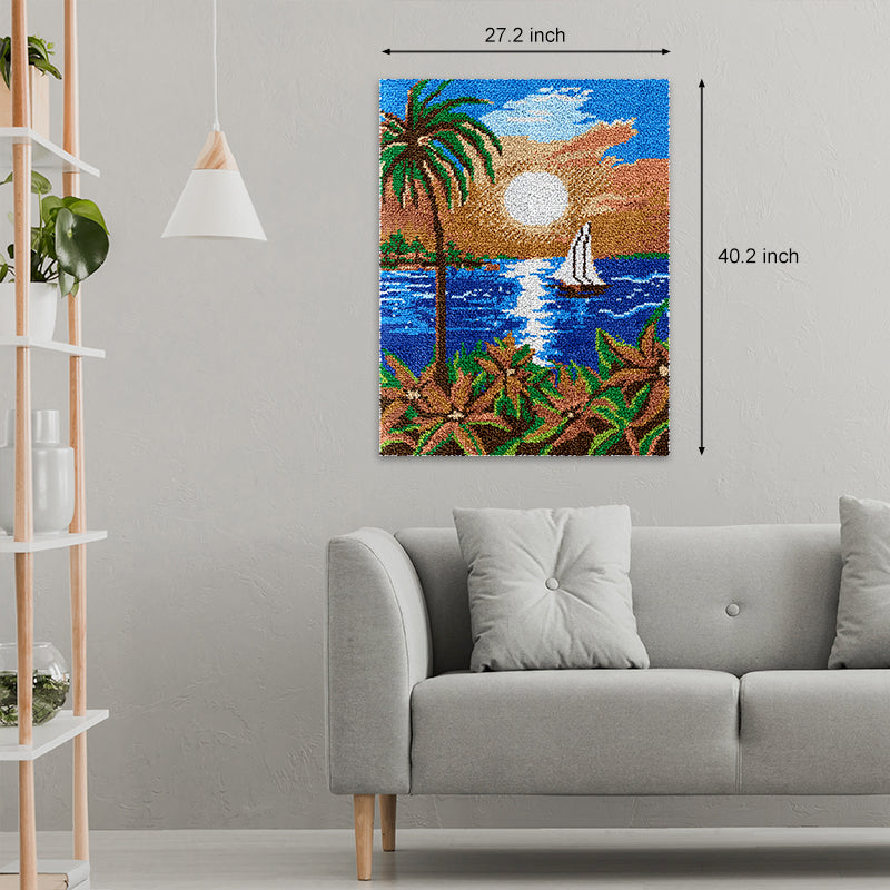 [Large Size] Sunset Landscape - Latch Hook Rug Kit