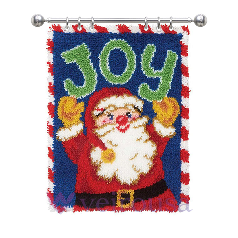 Kits de crochet pour tapis Joyeux Père Noël pour débutants 
