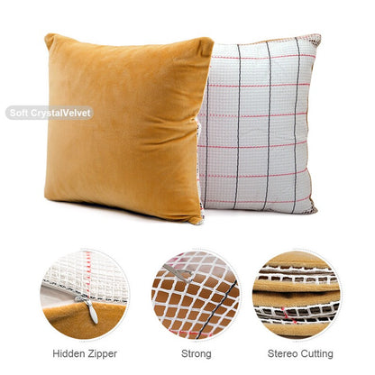 17x17 Inch Latch Hook Pillow 3.75-mesh Canvas with Cushion Hooking Needle