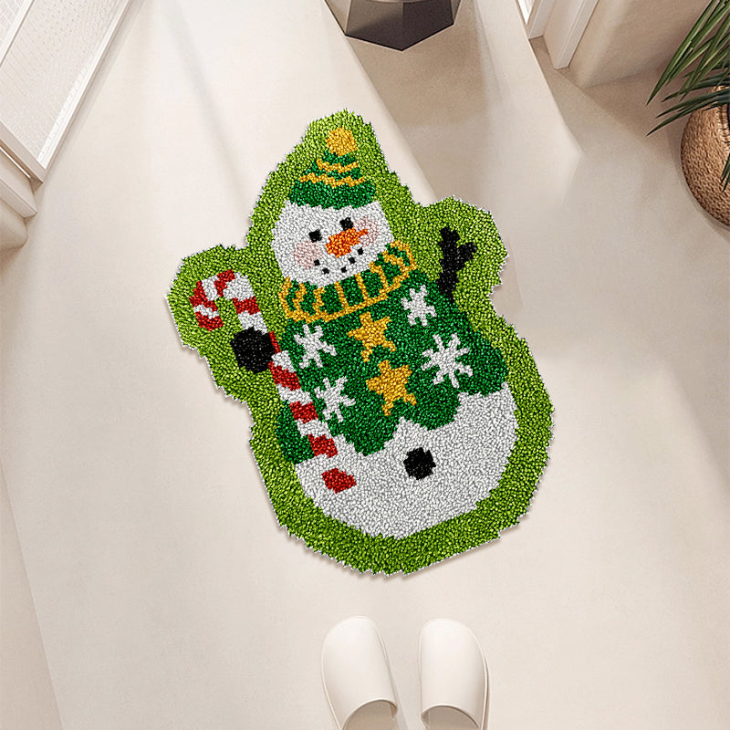Cute Snowmen Latch Hook Rug Kit