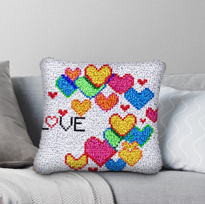 Kit de almohada con cierre de gancho y cierre de gancho con forma de corazón de colores para adultos, principiantes y niños 